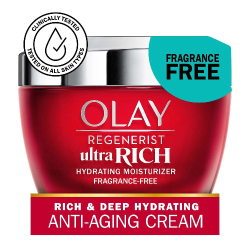 Olay Regenerist Ultra Rich Face Moisturizer, Fragrance-Free, Hydrates All Skin Dryness 1.7 Oz