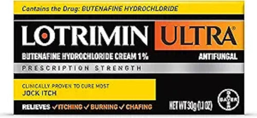 Lotrimin Ultra Antifungal Jock Itch Cream with Butenaﬁne Hydrochloride, Jock Itch Treatment for Men, Women, and Kids Over The Age of 12, 1.1 oz Tube