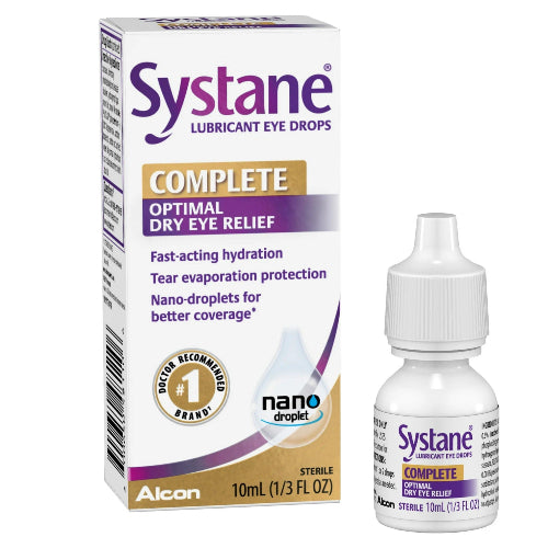 Systane Complete Dry Eye Care Symptom Relief Eye Drops for Daily Use, 10 ml