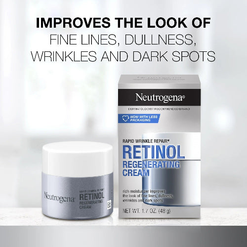 Neutrogena Rapid Wrinkle Repair Retinol Face Moisturizer, Skin Care with Hyaluronic Acid, 1.7 oz