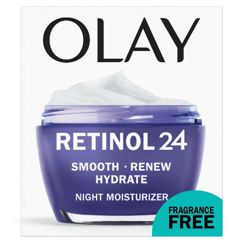 Olay Face Moisturizer Retinol 24 Night Cream, Regenerist, Fragrance Free Facial Moisturizer, 1.7 oz